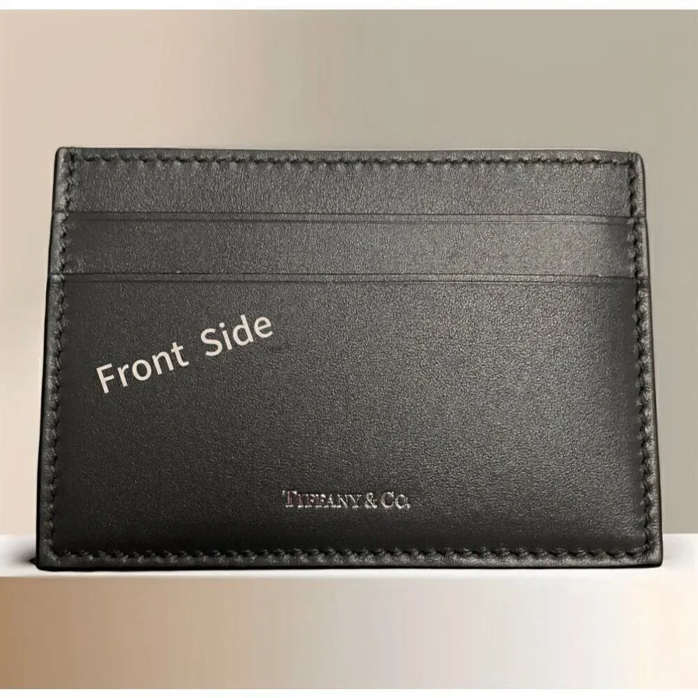 Tiffany & Co. Unisex Black Leather Cardholder